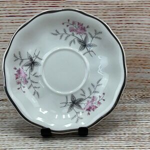 Favolina‎ Karolina Jarolina Poland 3879 Saucer Silver Scalloped Floral 4